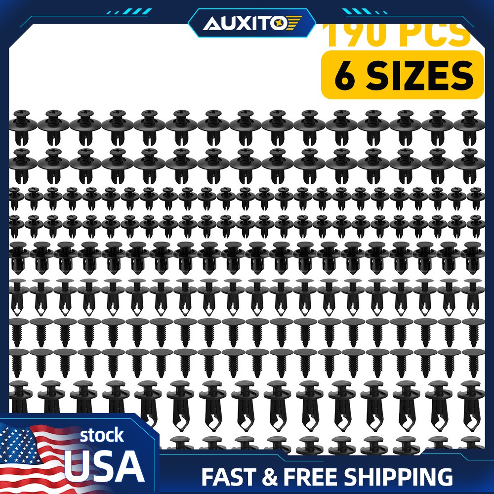 190 PCS Bumper Fender Moulding Side Garnish Grille Clip Retainer ABS Various