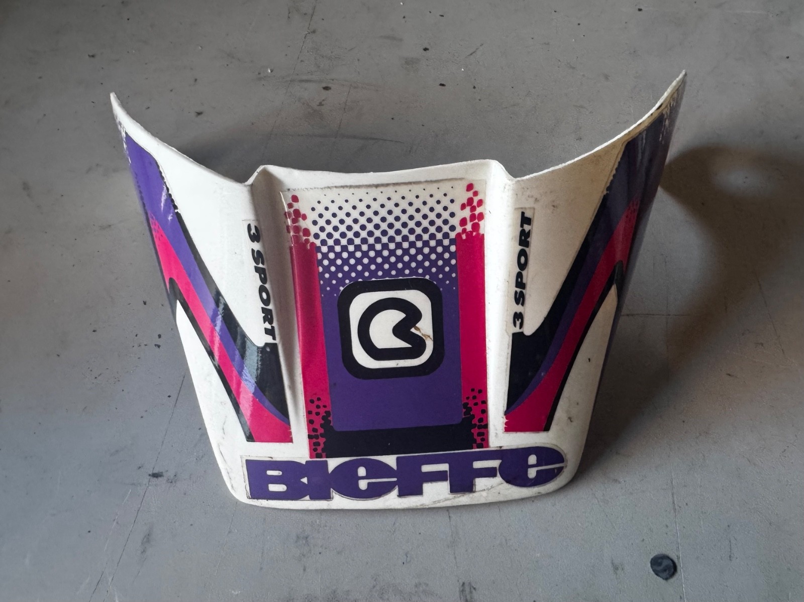 NEW 1990s NOS Bieffe White Pink Blue Helmet Visor MX3 sport NEW 1990s NOS Bieffe White Pink Blue Helmet Visor MX3 sport