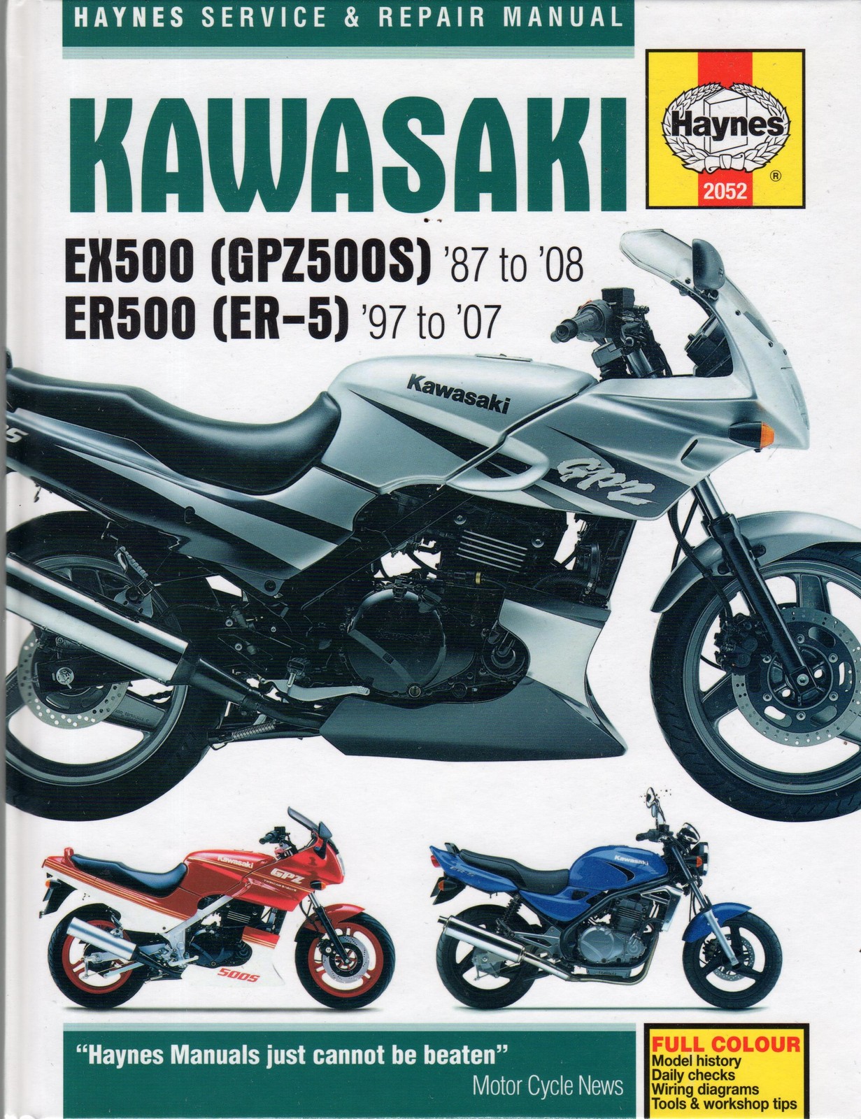 1987-2007 HAYNES KAWASAKI EX500 (GPZ500) & ER500 (ER-5) SERVICE MANUAL (2052) 1987-2007 HAYNES KAWASAKI EX500 (GPZ500) & ER500 (ER-5) SERVICE MANUAL (2052)