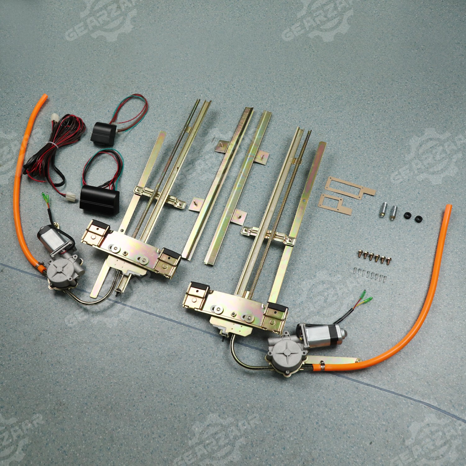 Universal 2Door Street Hot Rat Rod Flat Glass Power Window Kit w/Switches Wiring