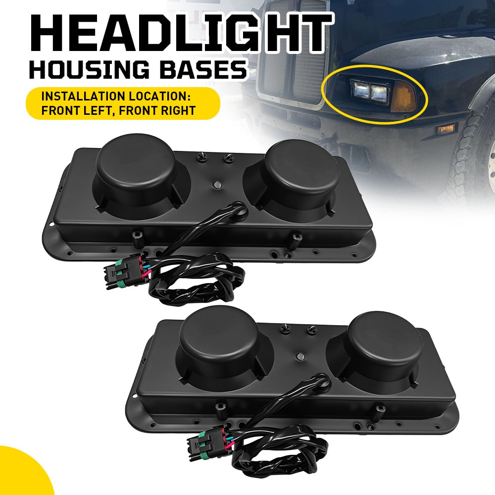Pair Headlight Housing Bases For Freightliner Classic XL 1995-2010 Left & Right