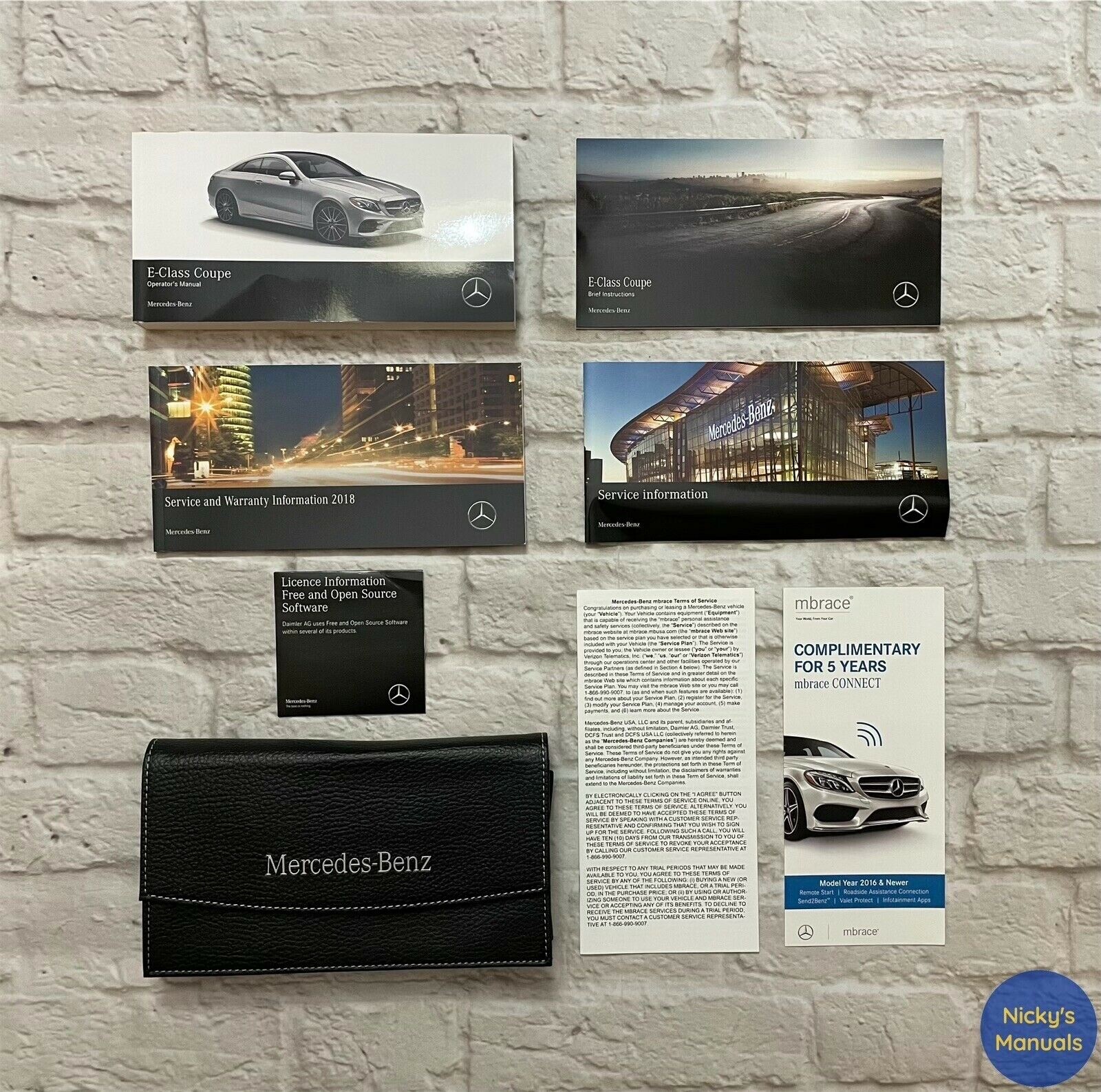 2018 Mercedes-Benz E-Class Coupe Owners Manual E400, E400 4MATIC 3.0L E300 2.0L 