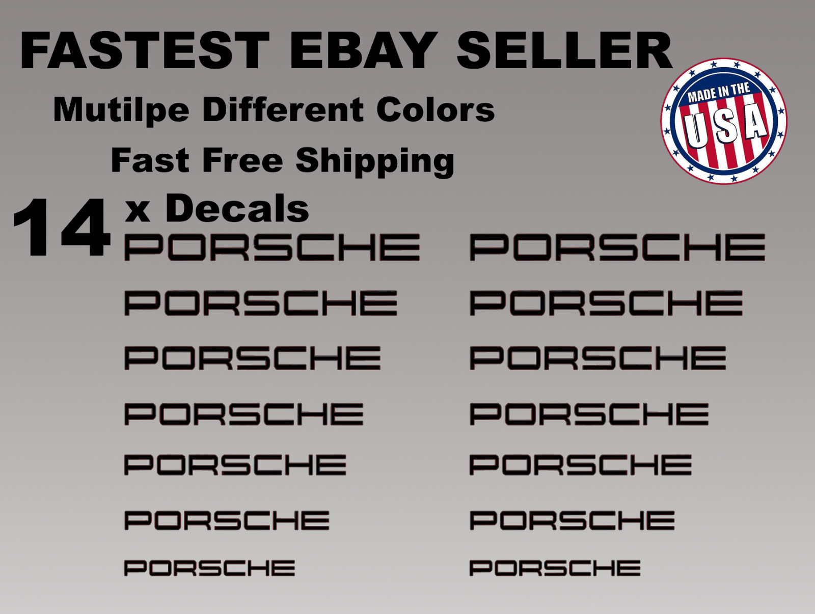 14pcs Porsche Caliper Decal Stickers Die-Cut Vinyl Decals for Car Fast Shipping 14pcs Porsche Caliper Decal Stickers Die-Cut Vinyl Decals for Car Fast Shipping