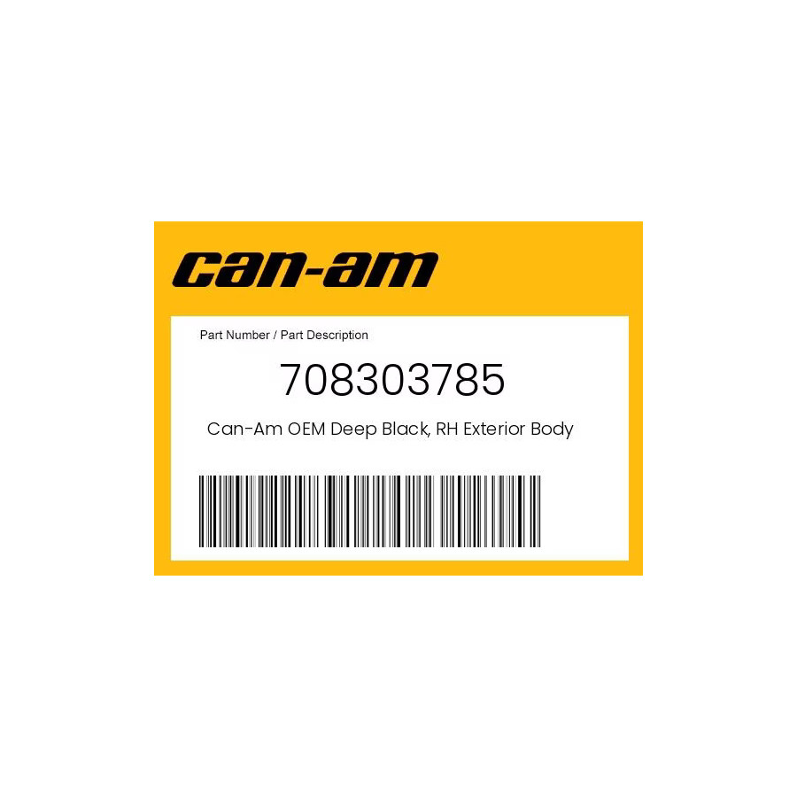 Can-Am Genuine Deep Black, Rh Exterior Body Panel - 708303785