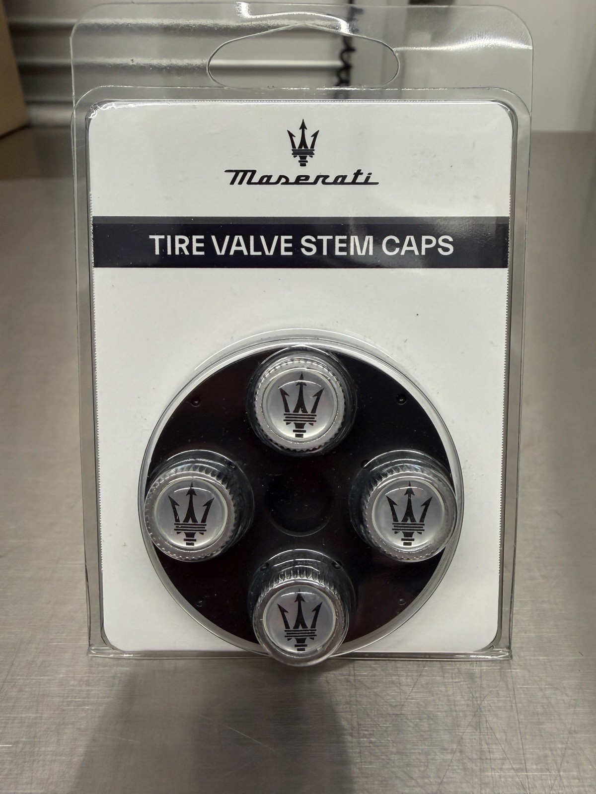 MASERATI TIRE VALVE STEM CAPS GENUINE OEM ACCESSORY 2018111