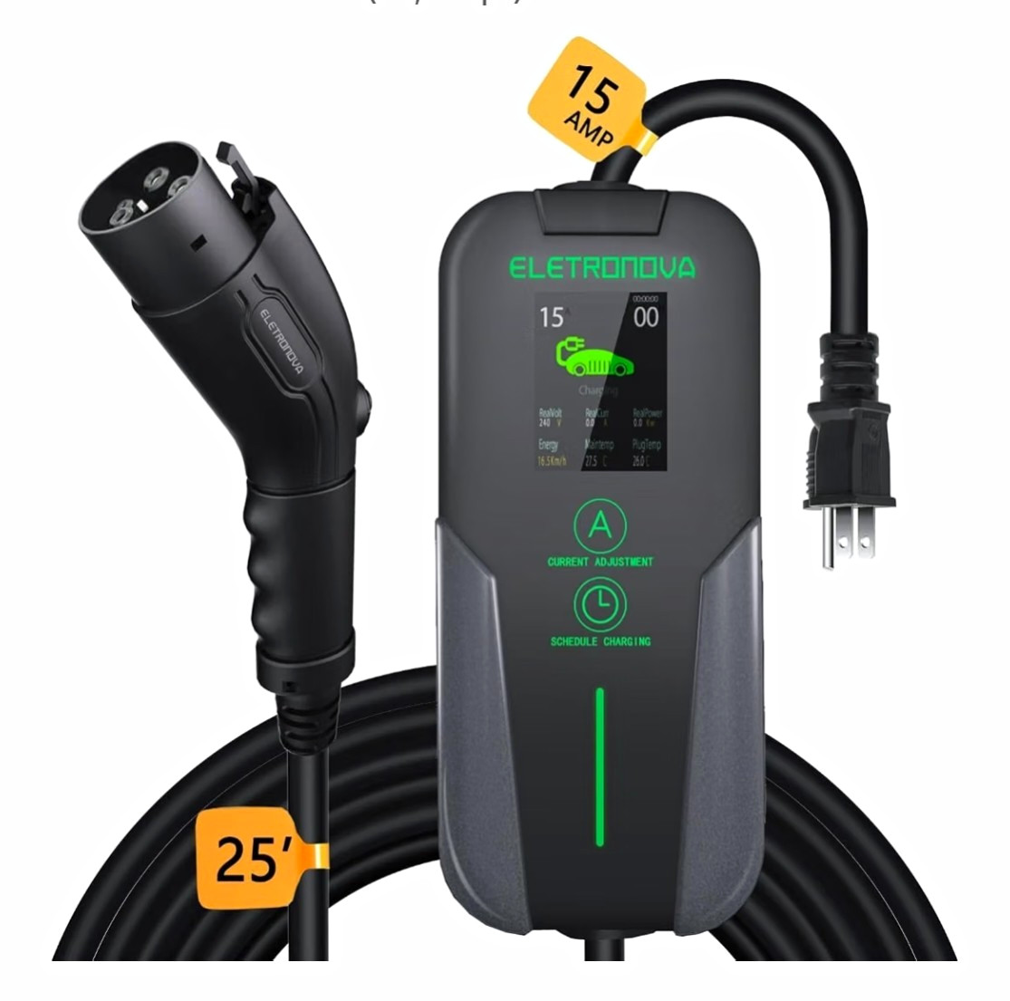 Eletronova Level 2 EV Charger 240V/40Amp UL Certified Metal Case Indoor/Outdoor Eletronova Level 2 EV Charger 240V/40Amp UL Certified Metal Case Indoor/Outdoor
