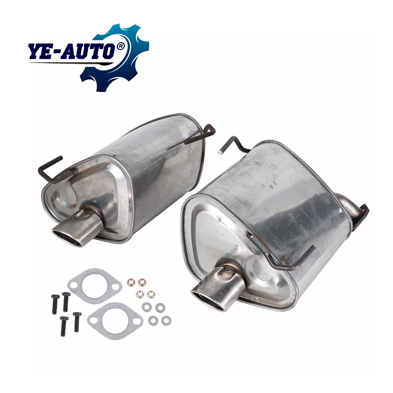 2x Exhaust Muffler w/ Tips For Subaru 2009-2013 Forester 2008-2011 Impreza 2.5L