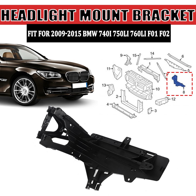 For 2009-15 bmw 740i 750li 760li f01 f02 f04 left driver headlight mount bracket