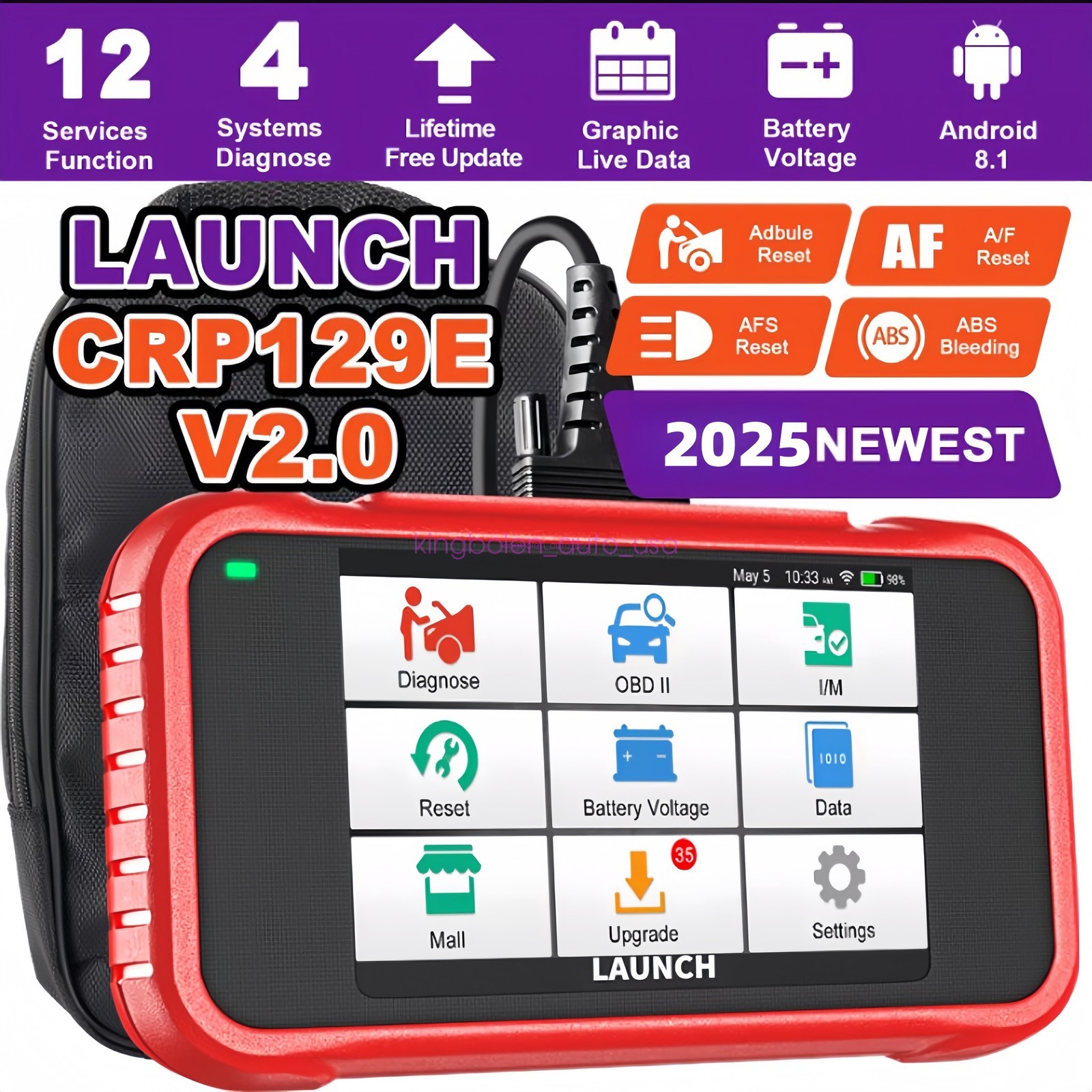 2026 Launch CRP129E V2.0 Elite OBD2 Scanner Car Diagnostic Tool Injector Coding*