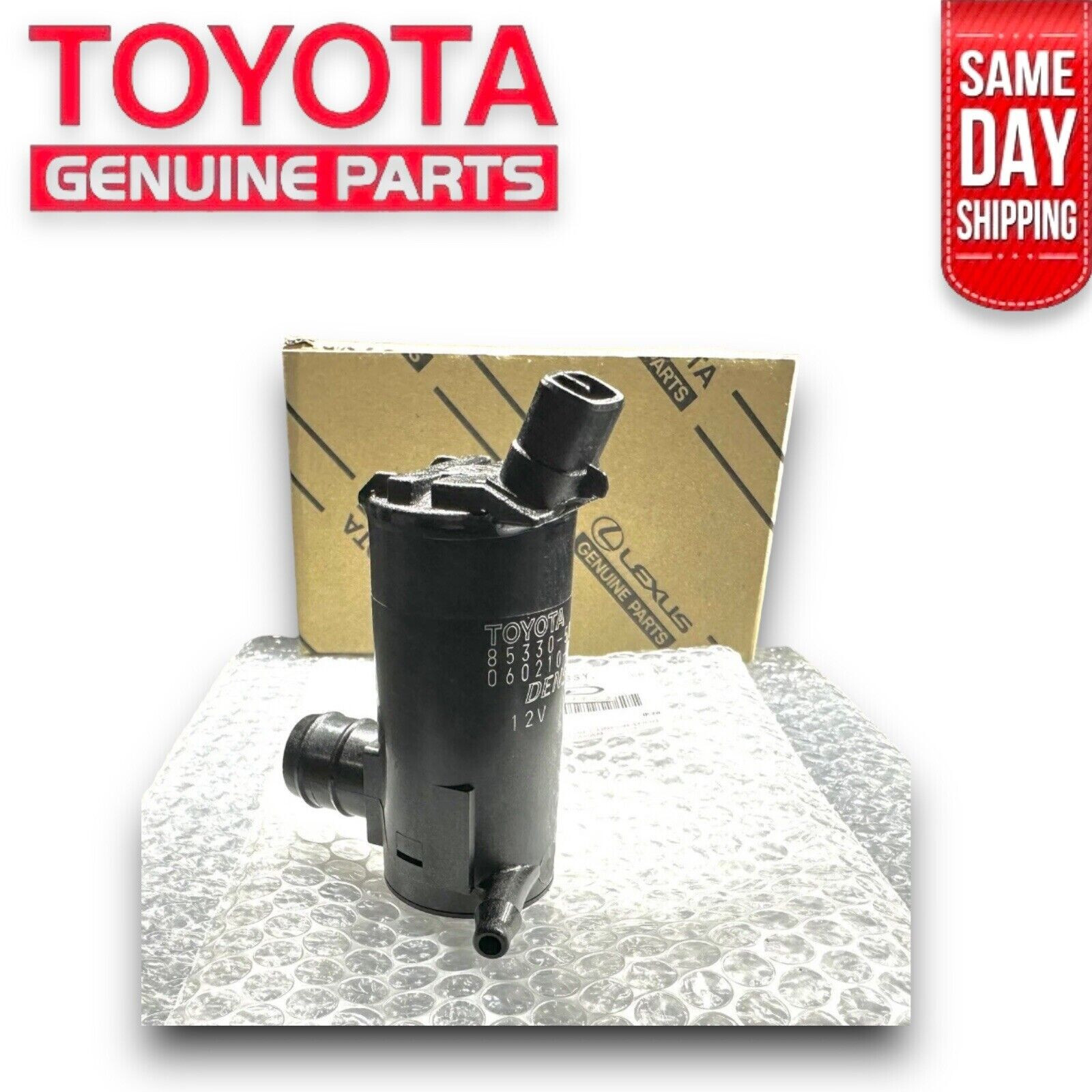 89 - 95 TOYOTA PICKUP FRONT WINDSHIELD WASHER FLUID MOTOR PUMP OEM NEW