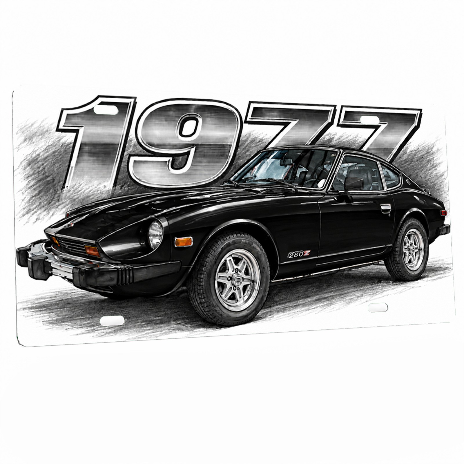 1977 Datsun 280Z Series Sports Car Aluminum License Plate Sign 1977 Datsun 280Z Series Sports Car Aluminum License Plate Sign