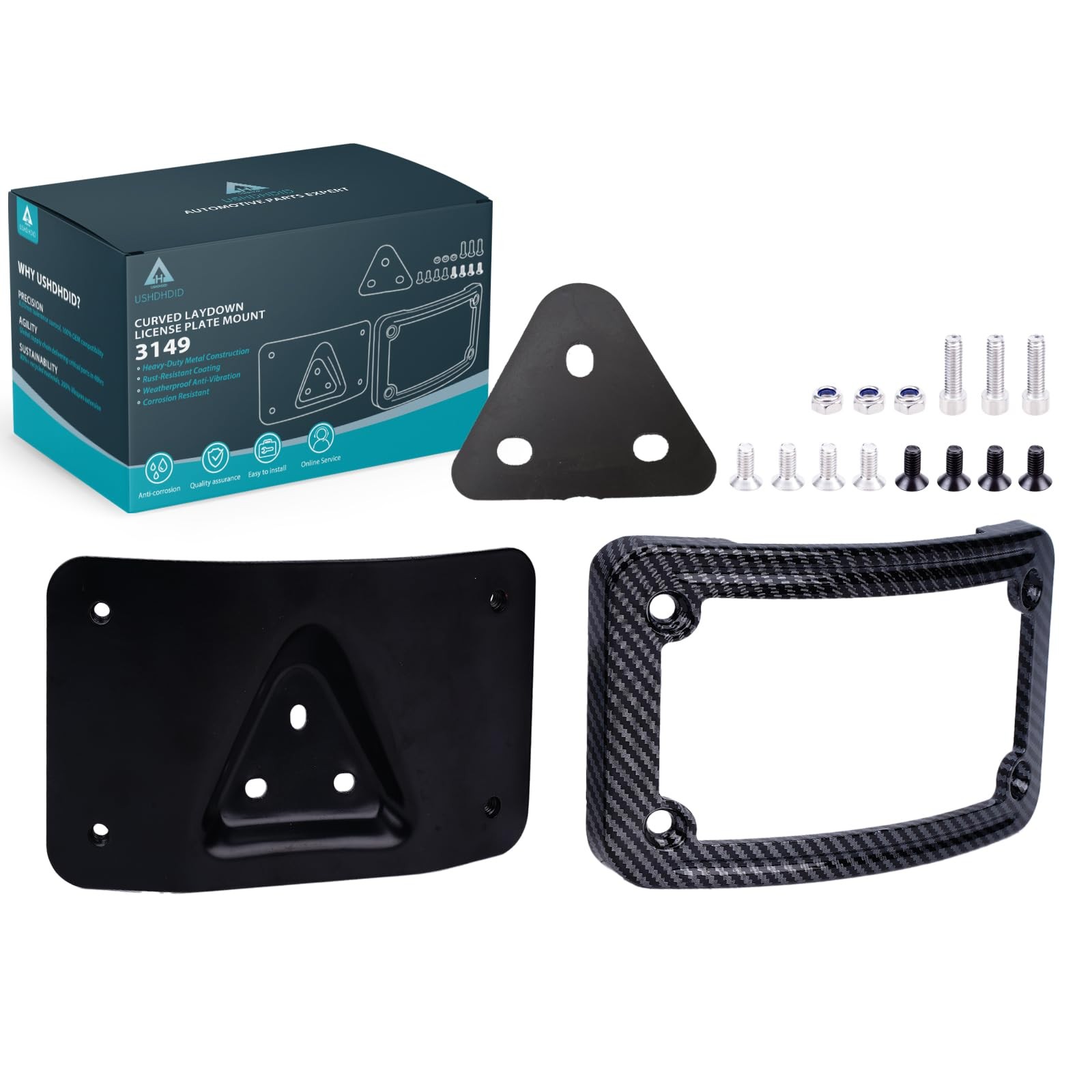 3149 Upgrade Carbon Fiber Curved Laydown License Plate Mount with Frame... 3149 Upgrade Carbon Fiber Curved Laydown License Plate Mount with Frame...