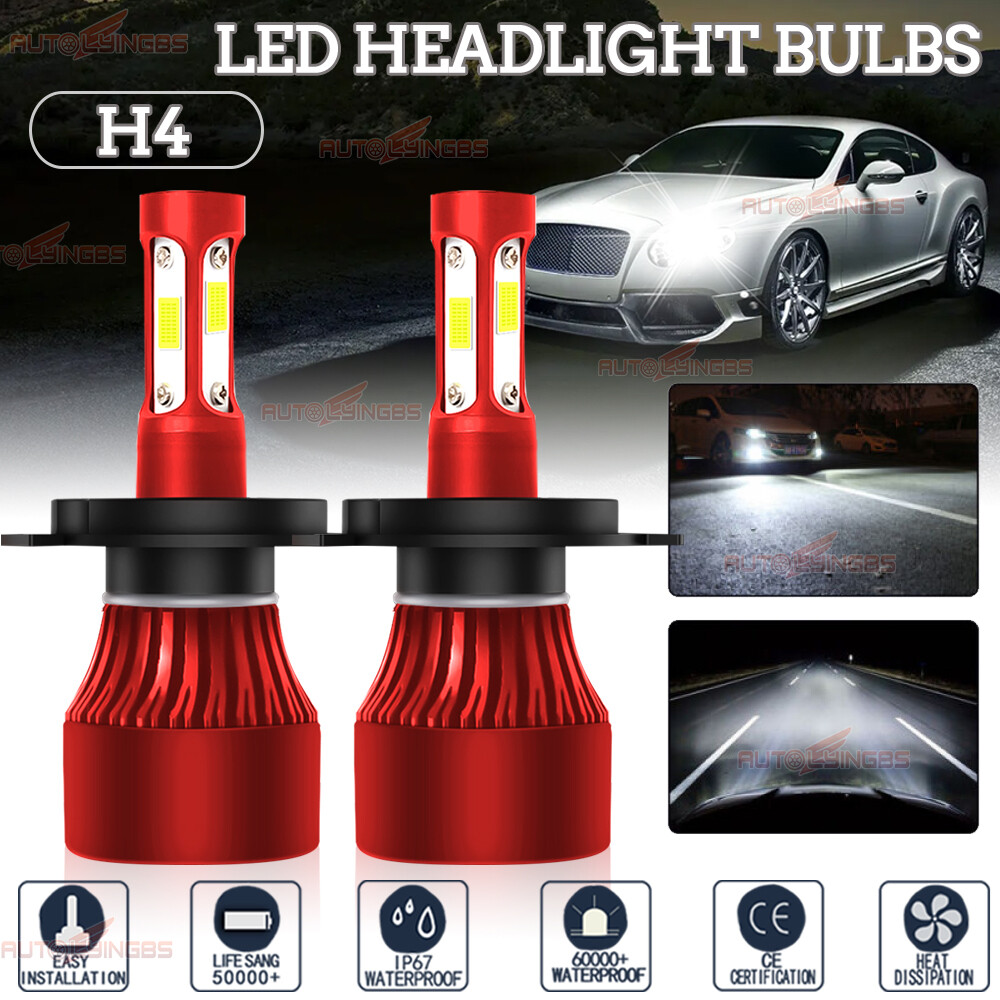 2/20x 9005 9006 H11 H4 9007 4-Side LED Headlight Kit 6500K Hi/Lo Beam Fog Lights