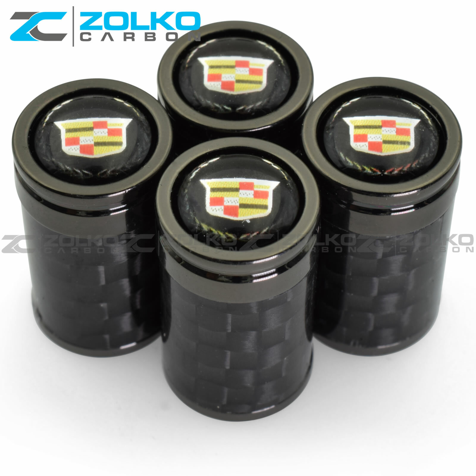 VALVE STEM CAPS WHEEL TIRE FOR CADILLAC 4PC 2 COLOR OPTION - VC08 VC31