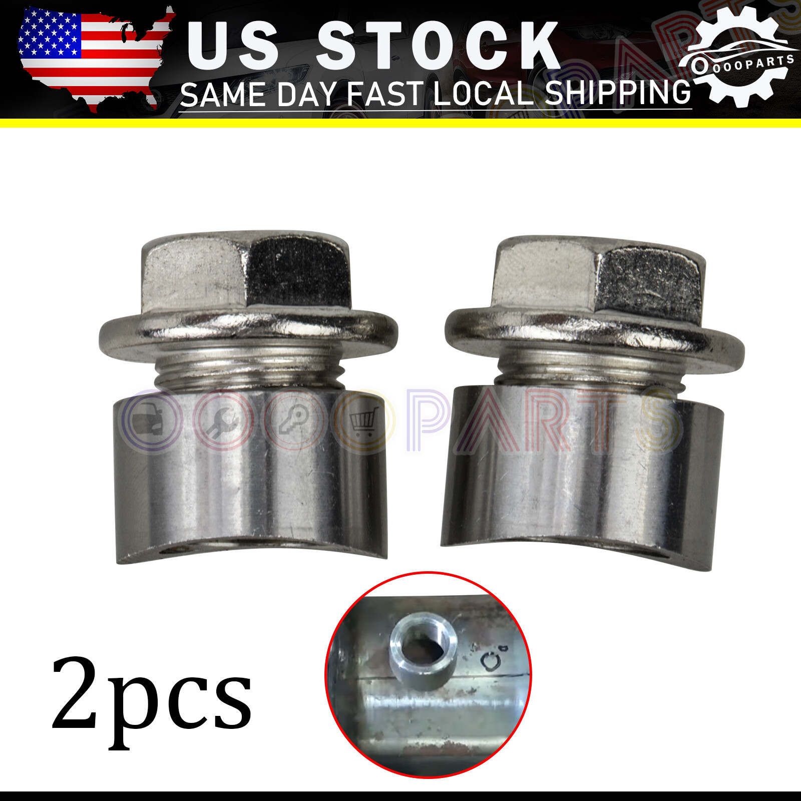 2 Set M18 x 1.5 O2 02 Oxygen Sensor Weld On / In Bung Plug & Nut Cap Kit