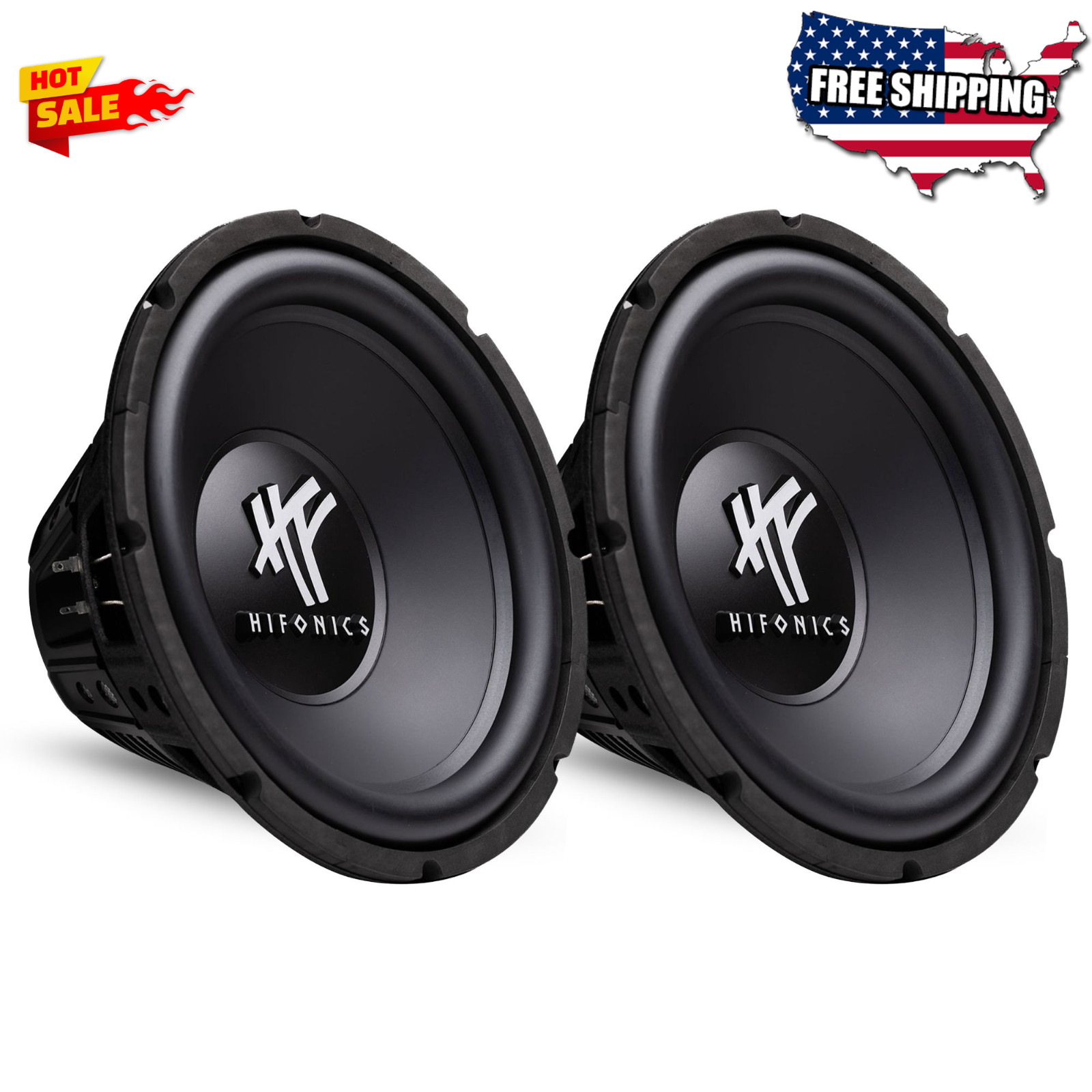 Hifonics HFX12D4 12 Subwoofer, 800W Max Car & Powersports Speaker, 1 Pair