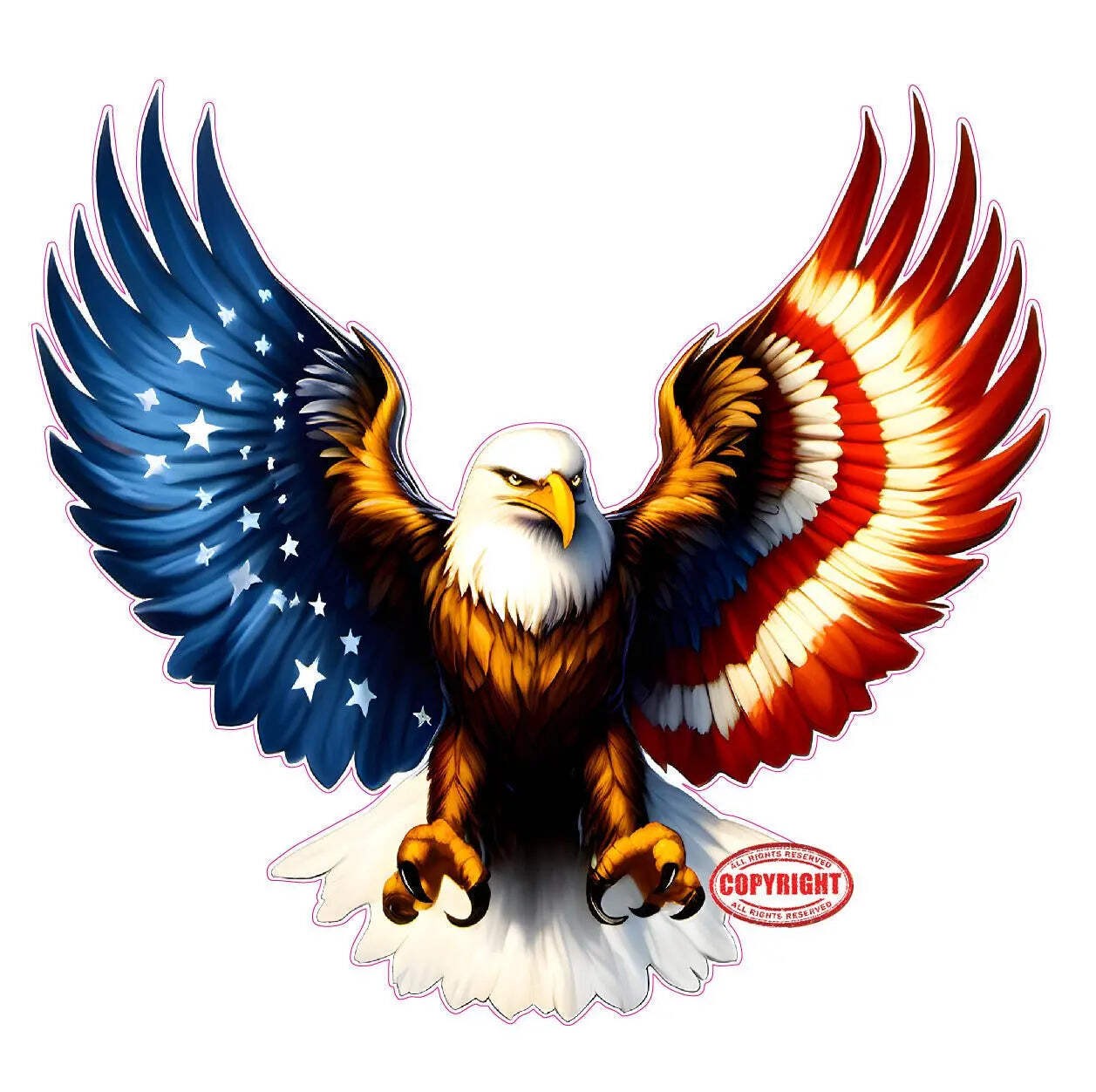 Patriotic American Flag Eagle Wings
