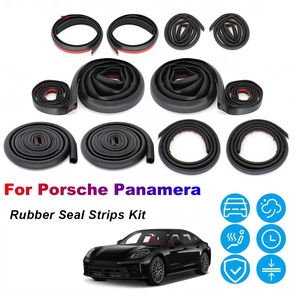 For Porsche Panamera Door Rubber Seal Strip Weather Draft Noise Reduction Kit g