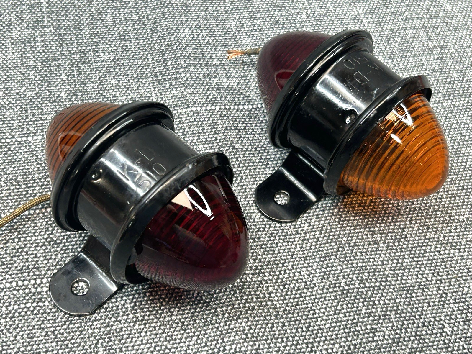 NOS 1940's KD 510 red, amber bee hive stop, marker, park lights ,pair hot rod NOS 1940's KD 510 red, amber bee hive stop, marker, park lights ,pair hot rod