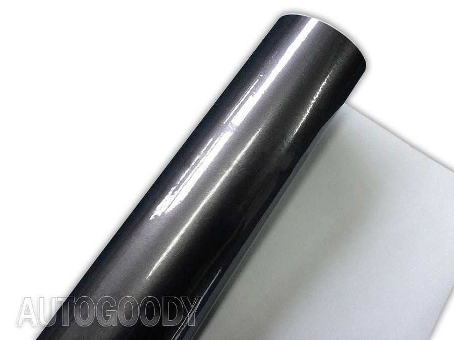 Premium Super Gloss Gray Metallic Gunmetal Vinyl Film Wrap Decal Air Bubble Free