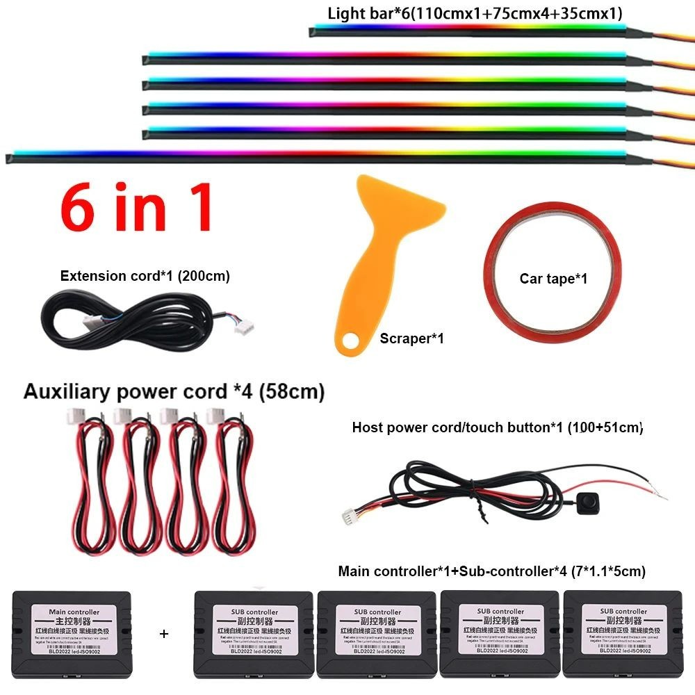 1 in 22 Full LED Bead Symphony Dream Car Interior Ambient Lighting Wireless Kits