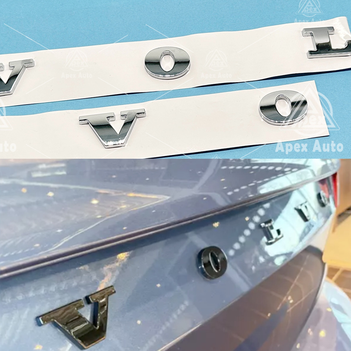 For Volvo Rear Trunk Lid Letter  Badge Nameplate Emblem Sport Gloss Chrome