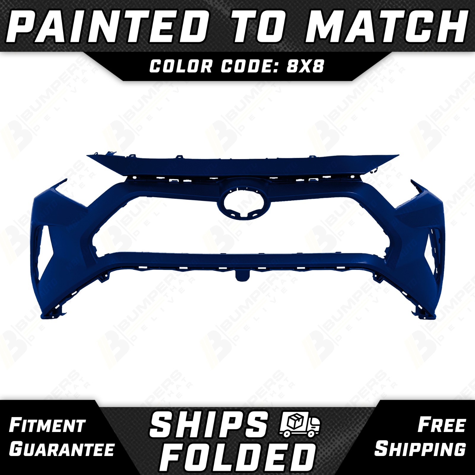 NEW Painted *8X8 - Blue* Front Bumper Cover for 2019-2025 Toyota RAV4 LE XLE XSE