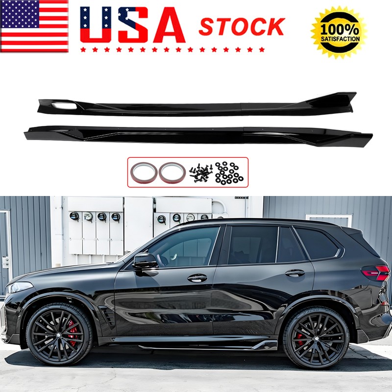 New Gloss Black Body Side Skirts Extension Lip For BMW 2019-2024 G05 X5 M Sport