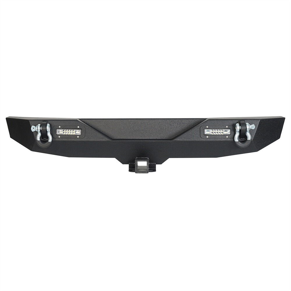 Classic Steel Rear Bumper w/ Light & Hitch Receiver Fit Jeep Wrangler JK 07-18