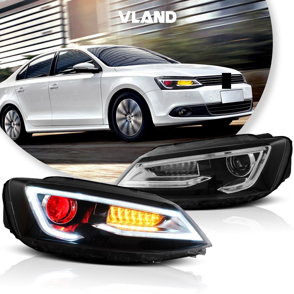 VLAND Demon Eyes LED Headlights For 2011-2018 Volkswagen VW Jetta Left+Right