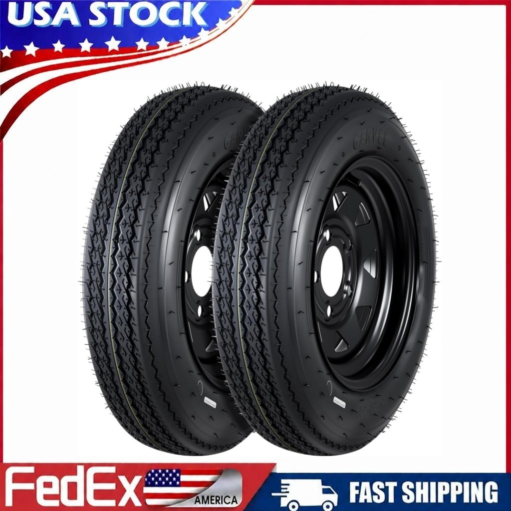 2-Pack Trailer Tire On Rim ST205/75D14 Trailer Tires and Wheels 5 Lug on 4.5\ 2-Pack Trailer Tire On Rim ST205/75D14 Trailer Tires and Wheels 5 Lug on 4.5\