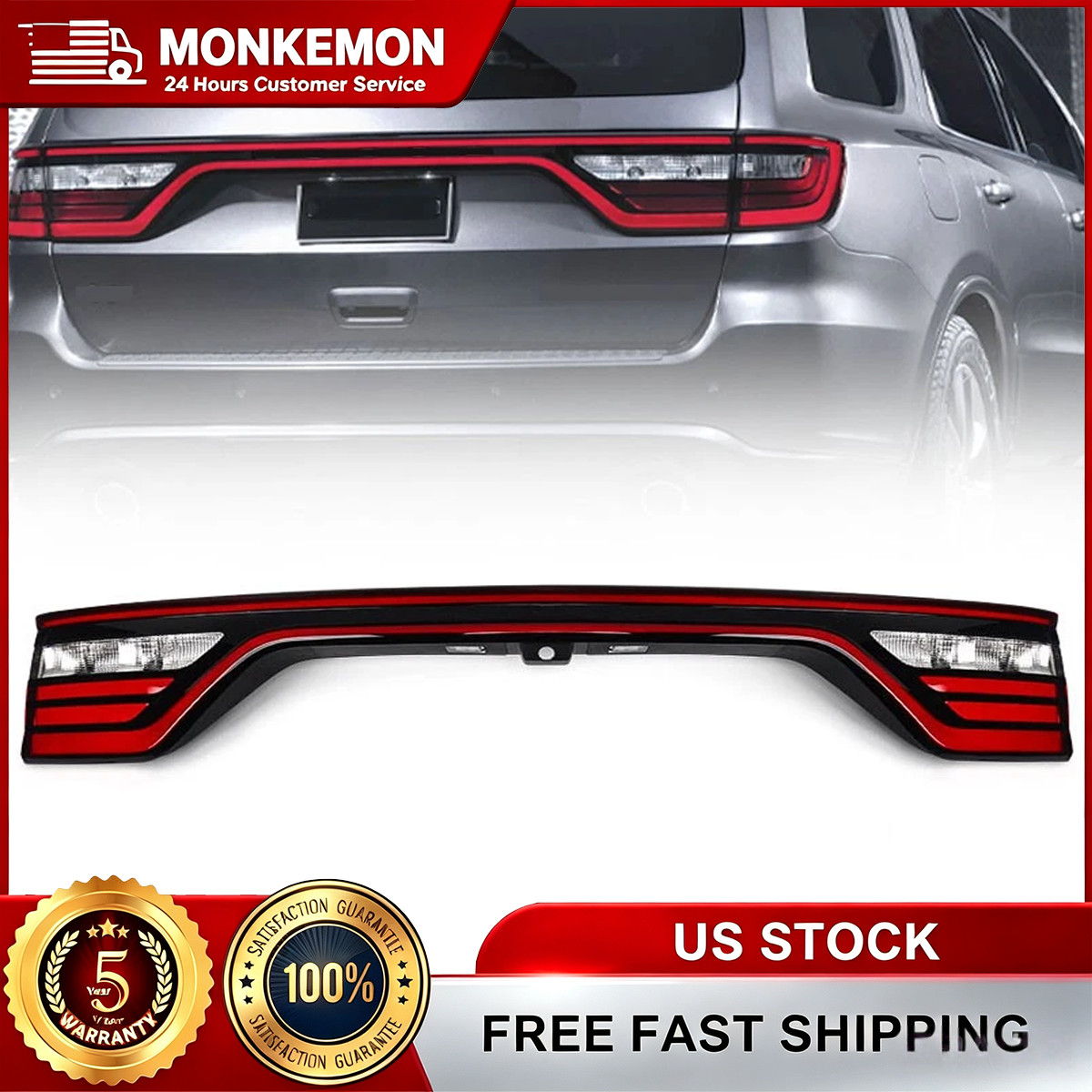 68453659AC For Dodge Durango 2014-2026 LED w/ Camera Hole Liftgate Tail Light