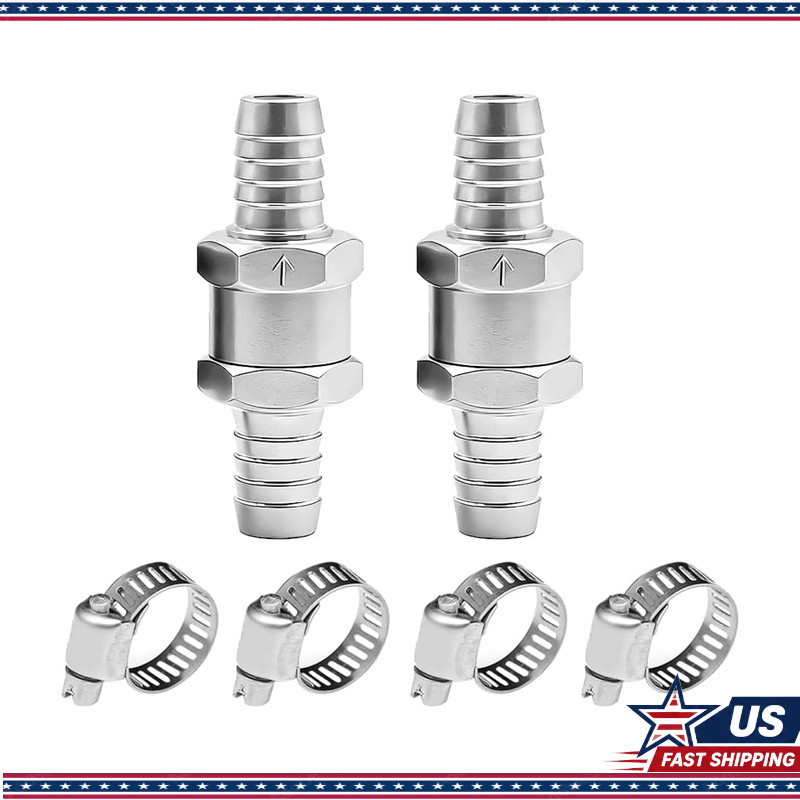 One-Way Fuel Check Valve, 9/16 Aluminum Alloy, 2PCS Gasoline Diesel PSize: 9/16\