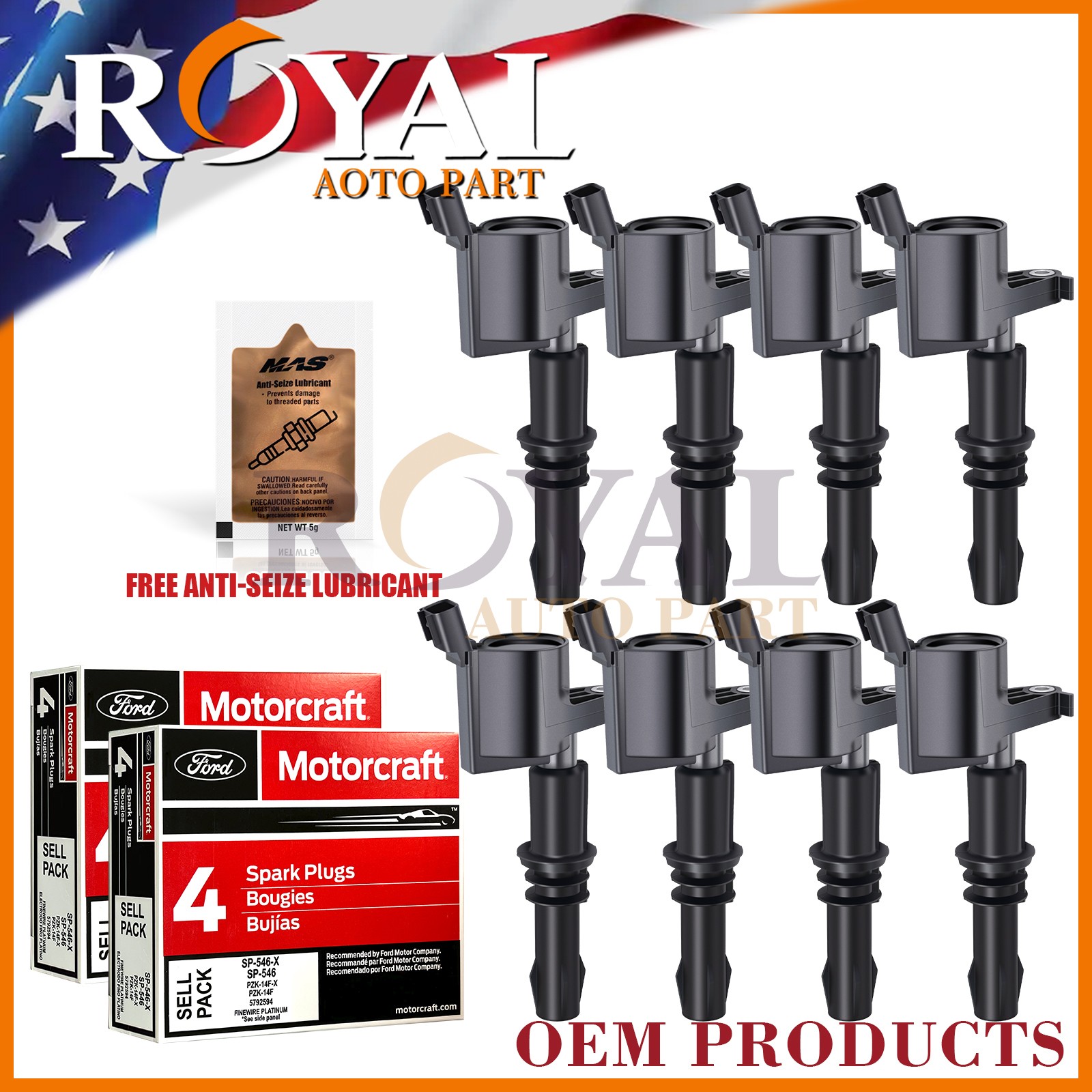 8x Ignition Coils & 8x Motorcraft Spark Plugs SP515/SP546 for Ford Lincoln 8x Ignition Coils & 8x Motorcraft Spark Plugs SP515/SP546 for Ford Lincoln