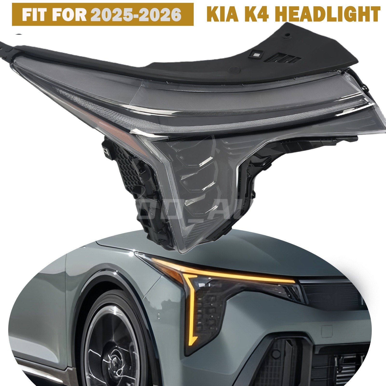 For 2025-2026 KIA K4 Passenger RH Side Headlamp LED Headlight Assembly Projector