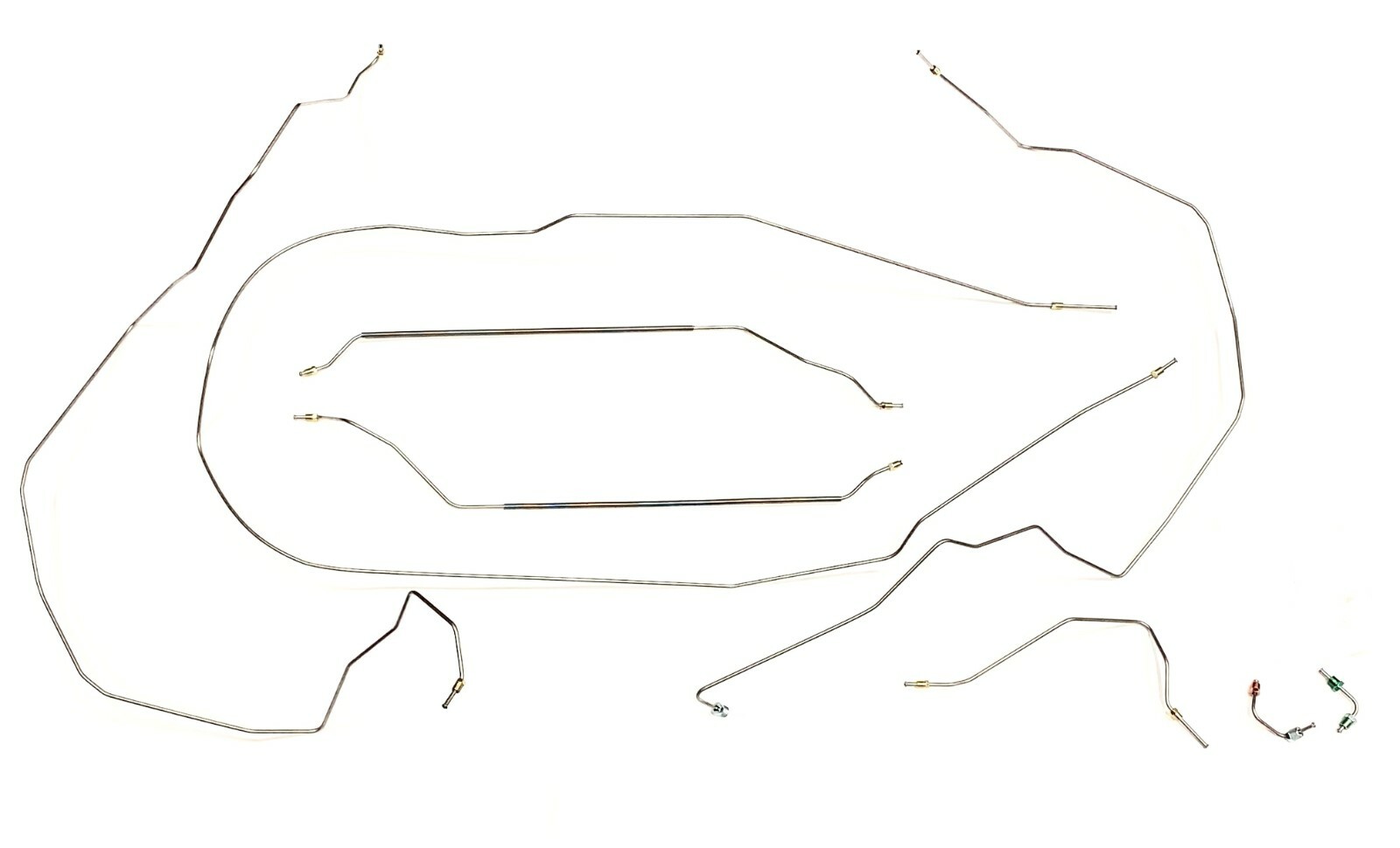 Complete Stainless Steel Prebent Brake Line Kit For Power Disc Front / Drum Rear