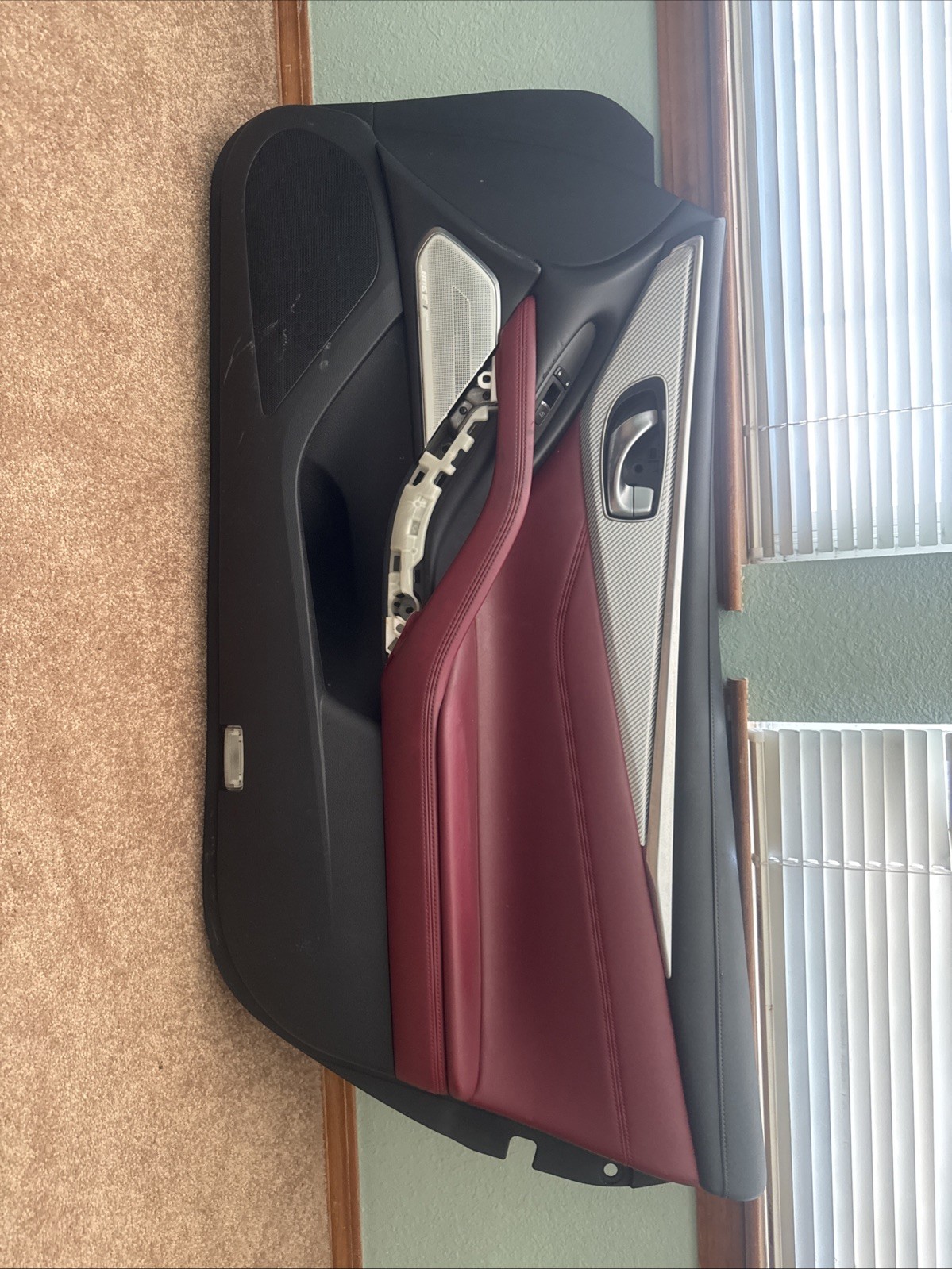 17 18 19 INFINITI Q60 OEM RH Front Right Passenger Door Trim Panel Monaco Red