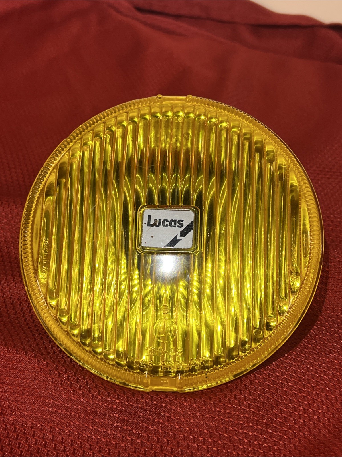 Rare Yellow Lucas 19R-38 Lens Headlamp Housing 1950-60s Jaguar MG Triumph Rare Yellow Lucas 19R-38 Lens Headlamp Housing 1950-60s Jaguar MG Triumph
