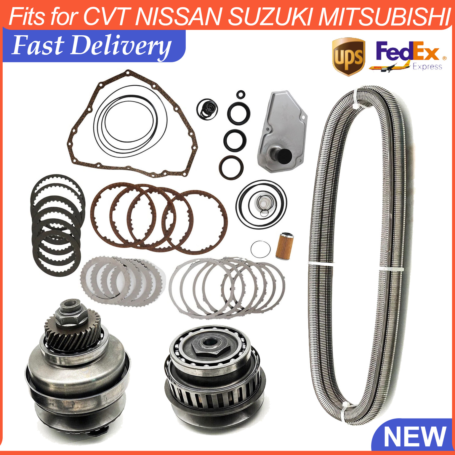 JF015E RE0F11A For Nissan Transmission Master Rebuild Kit & Pulley Set W/ Belt