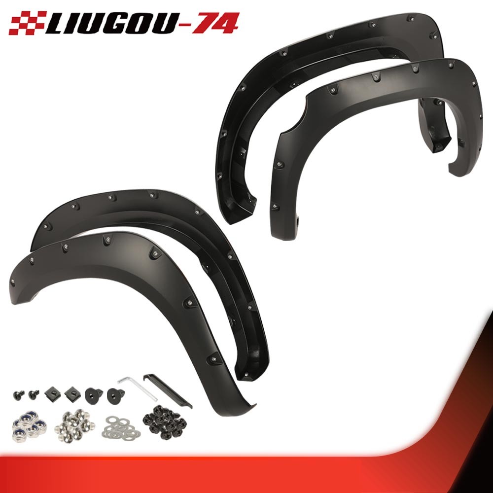 [4PCS]FITS 2007-13 TOYOTA TUNDRA TEXTURE POCKET-RIVETED WHEEL FENDER FLARE COVER