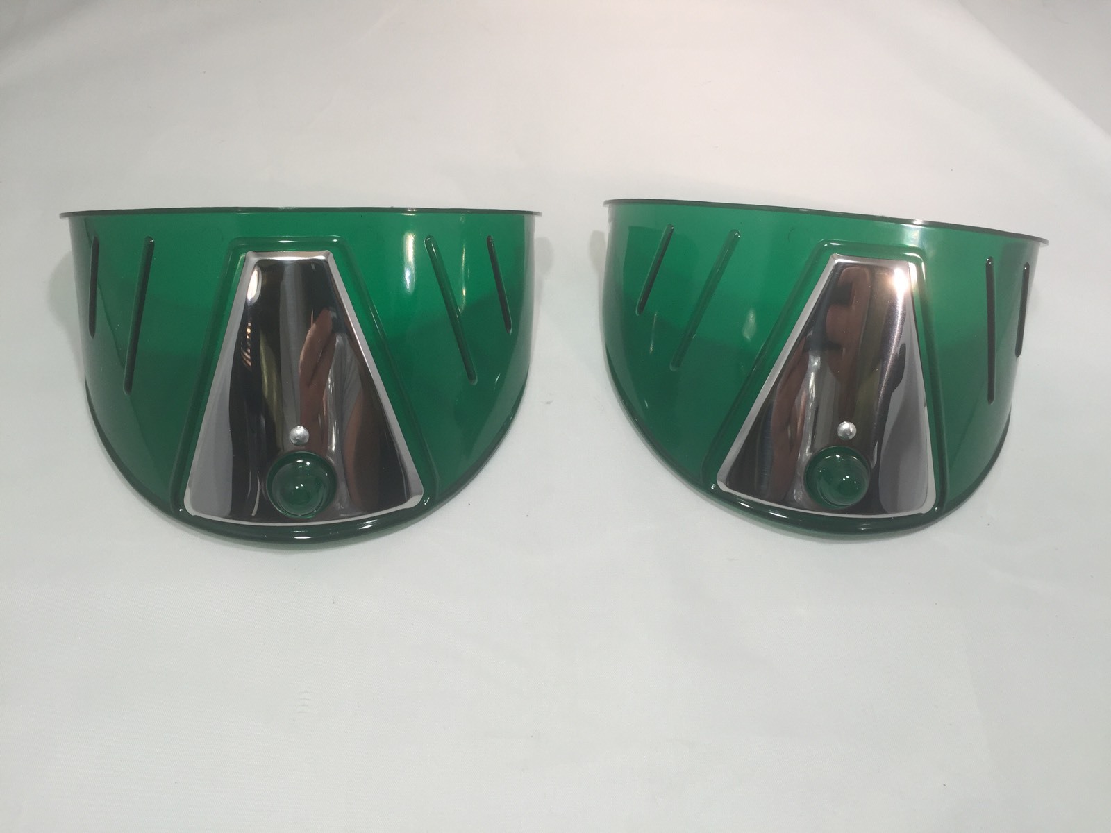 Pair Green Headlight Visors (Plastic, Fits 7\'\' Headlamps)