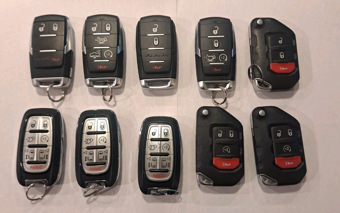 LOT OF 10 Jeep Ram TRX Chrysler 4 button OEM Smart Key Fob Remotes KEY FOB LOT 