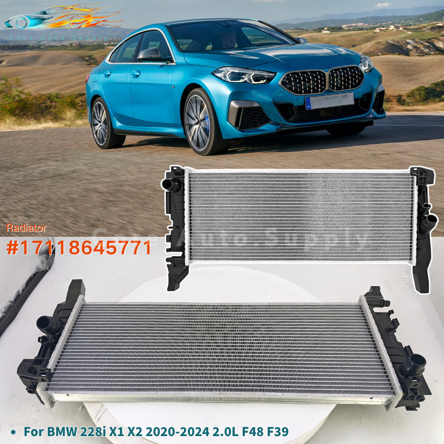 Radiator 17118645771 FOR 2020-2024 BMW X1 X2 228i xDrive Gran Coupe F44 F48 F39