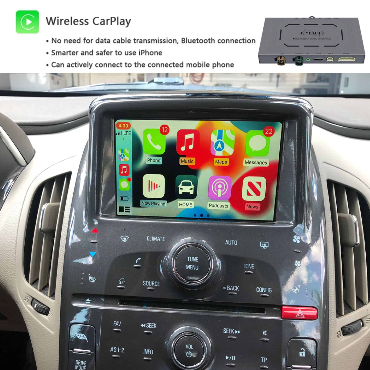 Chevrolet/Chevy Volt 2011–2015 Mylink wireless apple carplay android auto Kit*