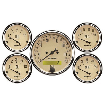 AUTOMETER A/B 5pc. Gauge Kit w/ Elec. Speedo - Metric- 1809-M AUTOMETER A/B 5pc. Gauge Kit w/ Elec. Speedo - Metric- 1809-M