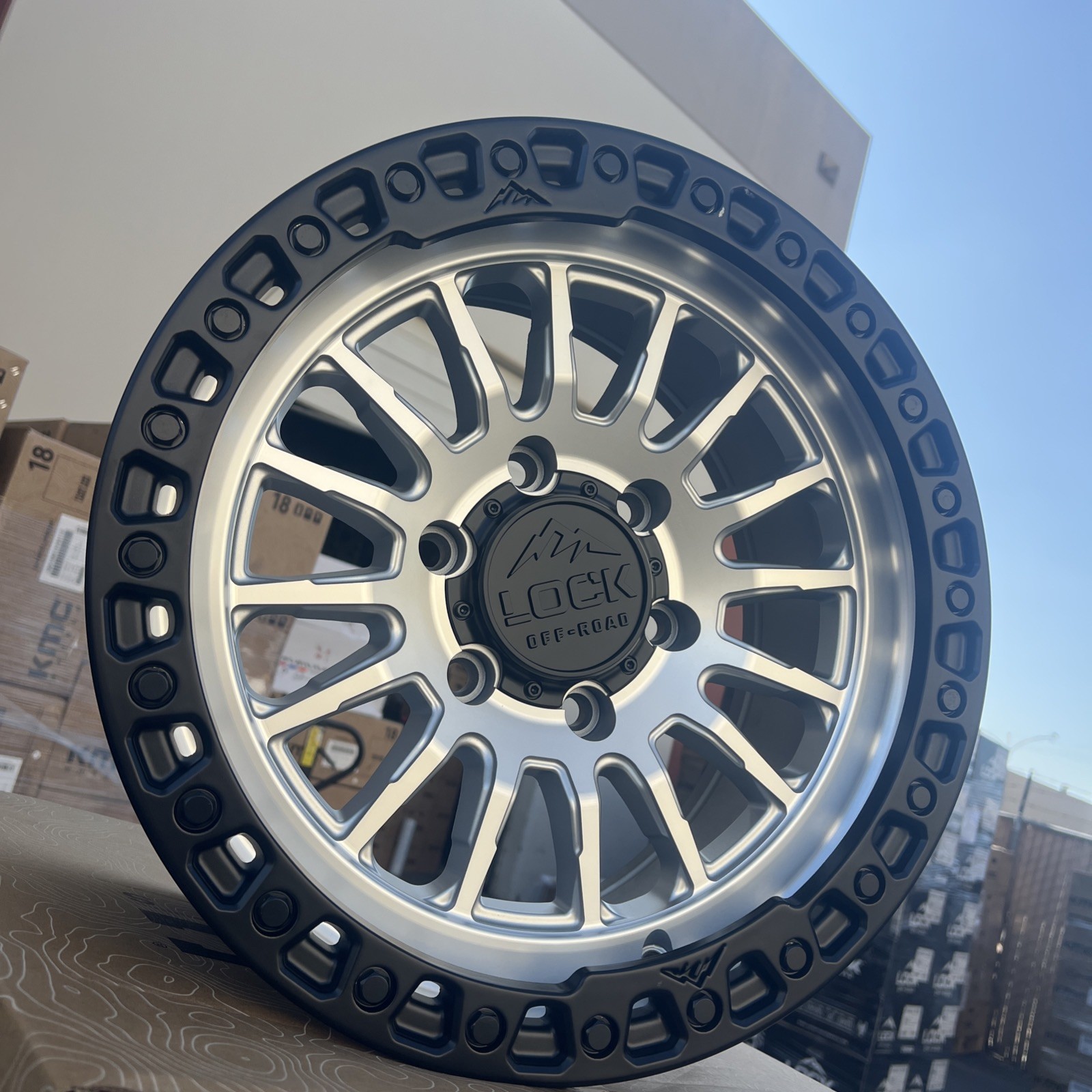 (4) 17X8.5 LOCK OFF-ROAD GRIT SILVER W/ BLACK RING (6X139.7 +25MM) TACOMA TUNDRA (4) 17X8.5 LOCK OFF-ROAD GRIT SILVER W/ BLACK RING (6X139.7 +25MM) TACOMA TUNDRA