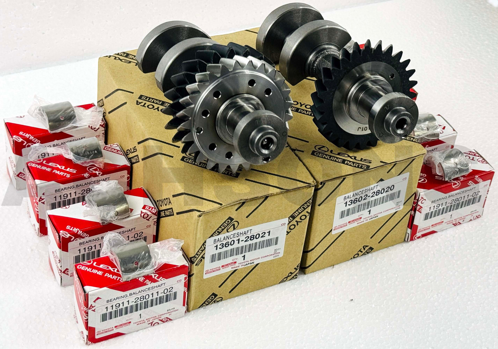 TOYOTA GENUINE BALANCE SHAFT SET W/BEARING SET (8 PCS) NO.1 & NO.2 2AZ-FE 2.4L