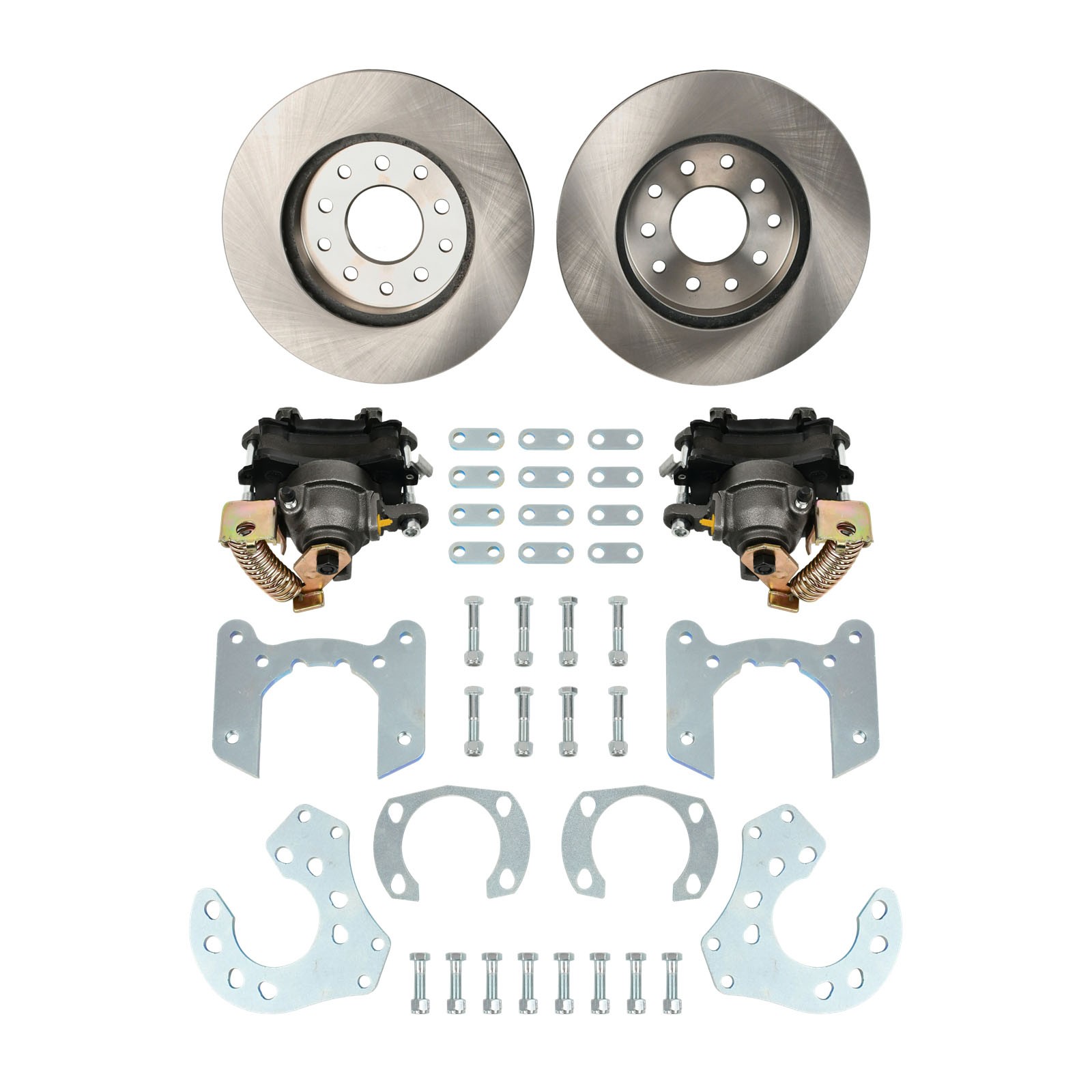 Rear-End Bolt-On Disc Brake Kit Conversion & E-Brake Caliper For Ford 9 Inch Rear-End Bolt-On Disc Brake Kit Conversion & E-Brake Caliper For Ford 9 Inch