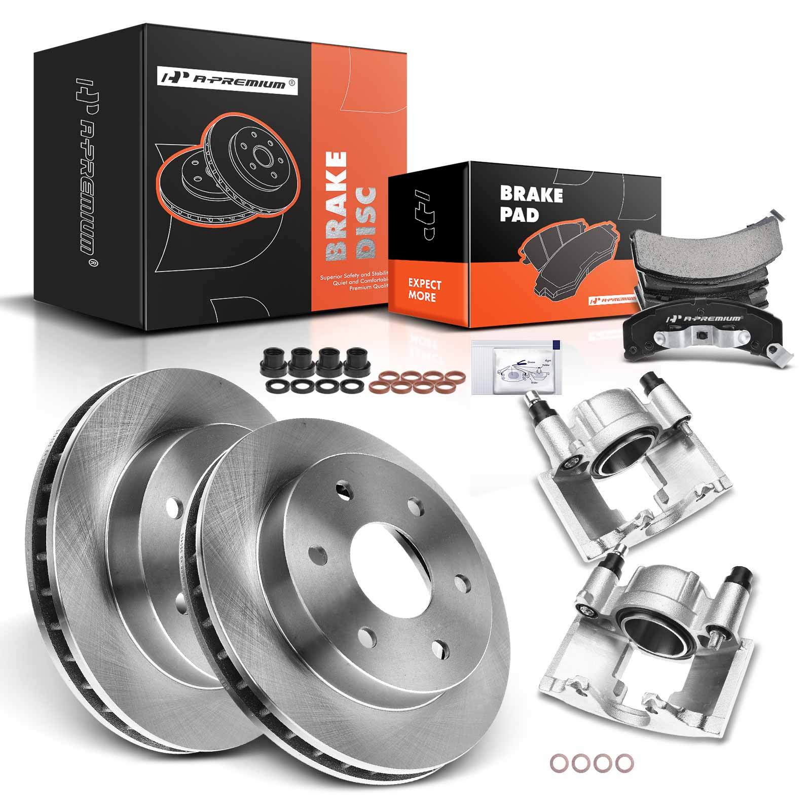 A-Premium 8x Front Disc Brake Rotor & Pad + Caliper for Chevy Tahoe GMC Cadillac