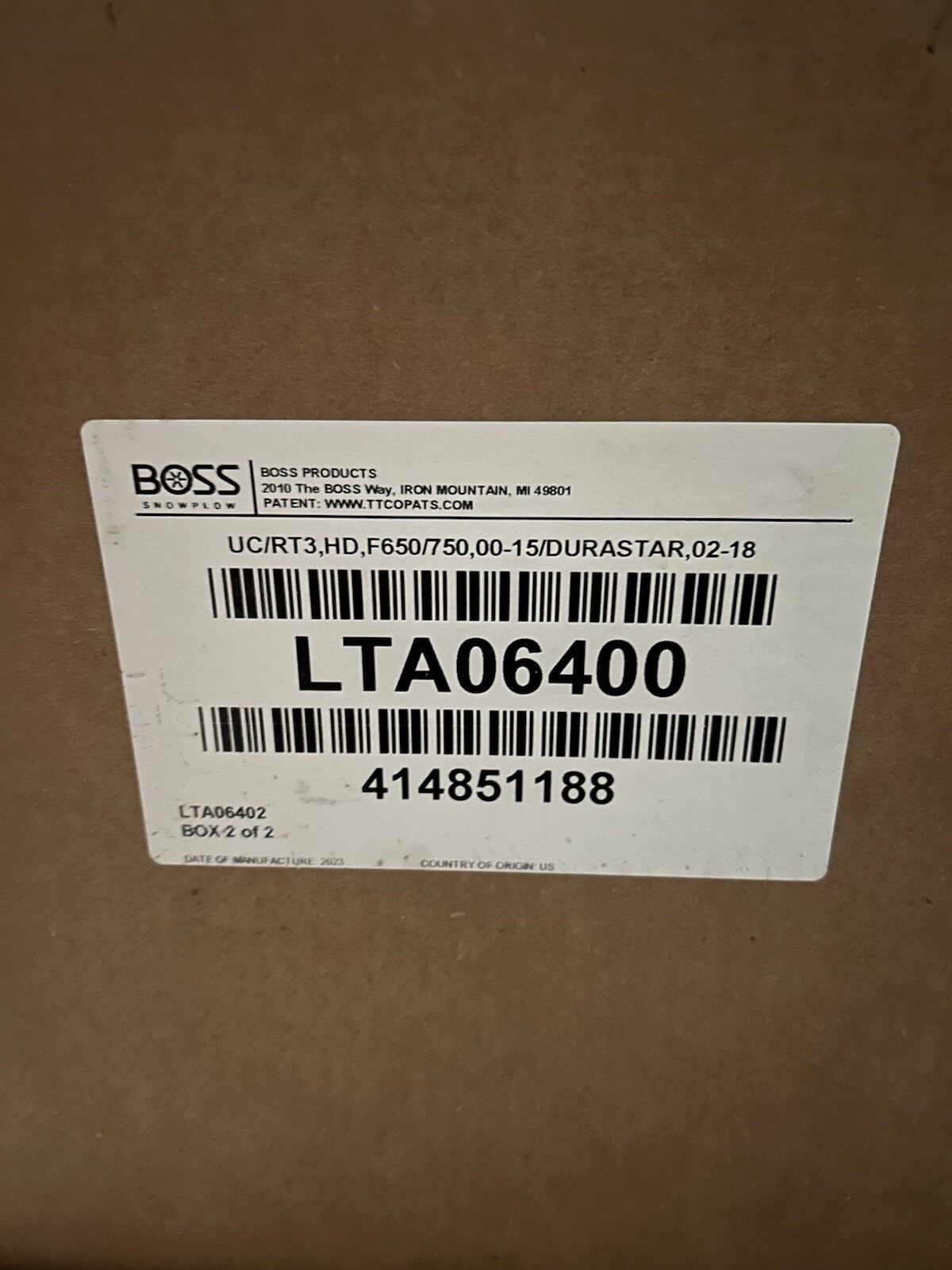 Boss Snow Plow Undercarriage For 2000 To 2015 Ford F650/750 Part# LTA06400